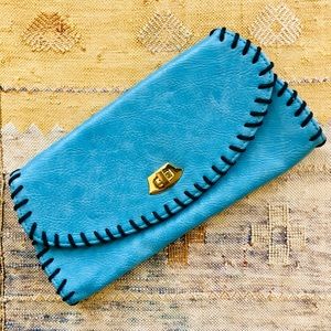 NWOT Kimchi Blue Azure Clutch w/ Leather Trim